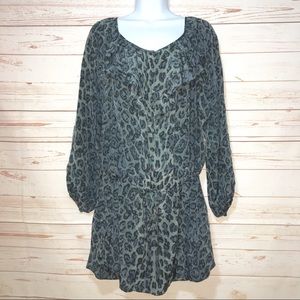Rebecca Taylor Blue Animal Print Silk Dress Sz 4